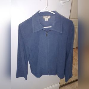 Briggs Vintage Blue Zip Up Faux Suede Jacket -8P